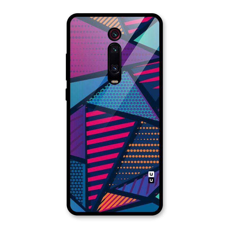 Abstract Lines Polka Glass Back Case for Redmi K20 Pro