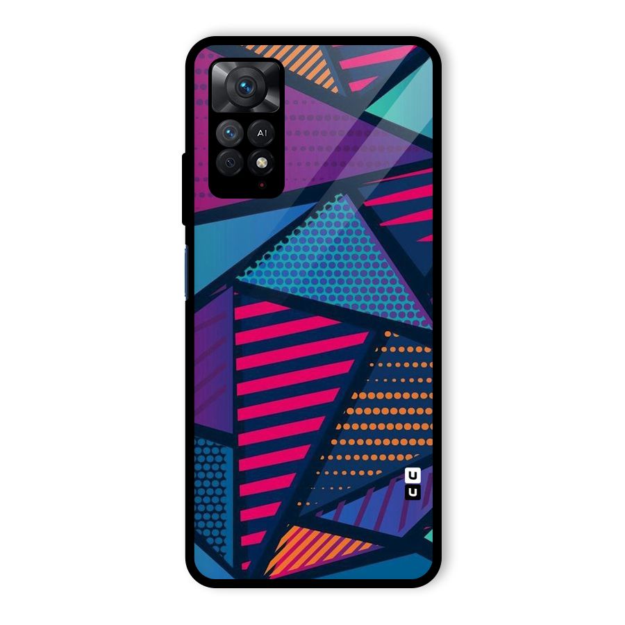 Abstract Lines Polka Glass Back Case for Redmi Note 11 Pro
