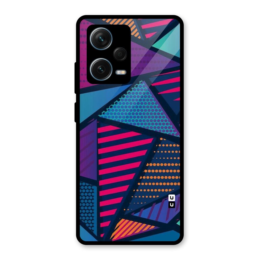 Abstract Lines Polka Glass Back Case for Redmi Note 12 Pro Plus 5G