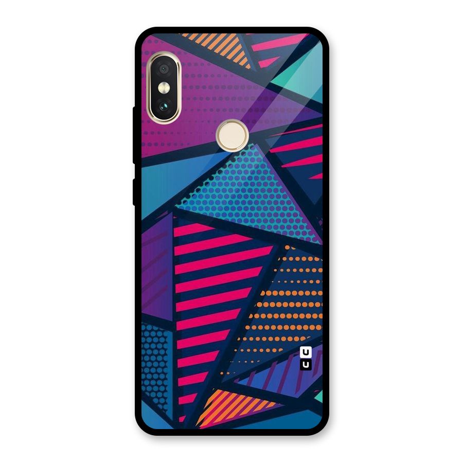 Abstract Lines Polka Glass Back Case for Redmi Note 5 Pro