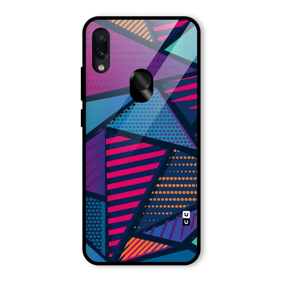 Abstract Lines Polka Glass Back Case for Redmi Note 7