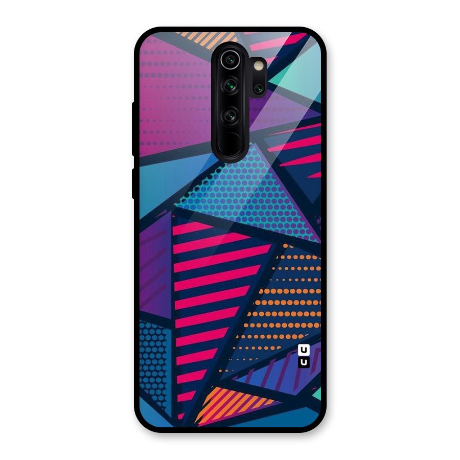 Abstract Lines Polka Glass Back Case for Redmi Note 8 Pro