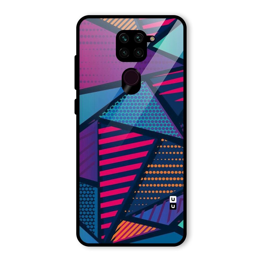 Abstract Lines Polka Glass Back Case for Redmi Note 9