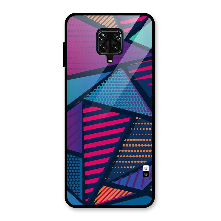Abstract Lines Polka Glass Back Case for Redmi Note 9 Pro