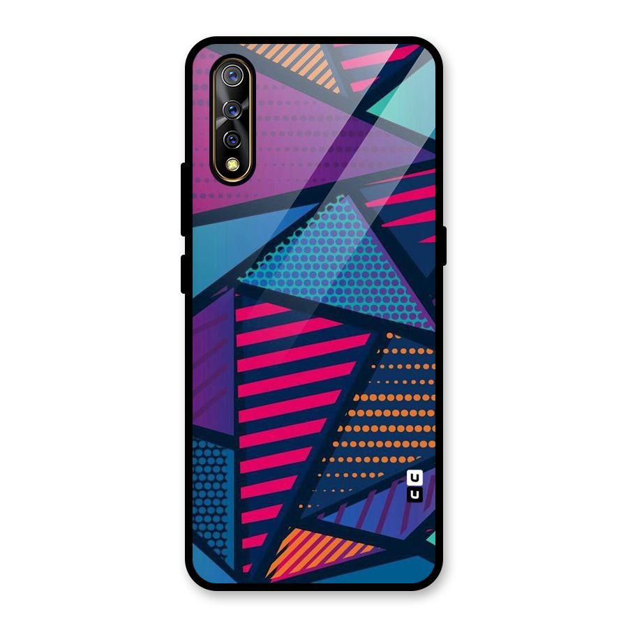 Abstract Lines Polka Glass Back Case for Vivo S1
