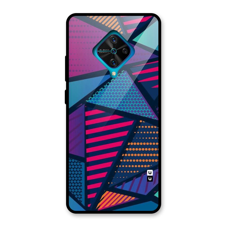 Abstract Lines Polka Glass Back Case for Vivo S1 Pro