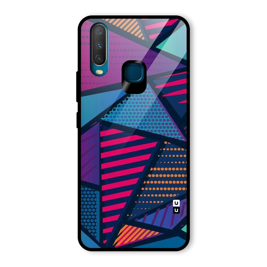 Abstract Lines Polka Glass Back Case for Vivo U10
