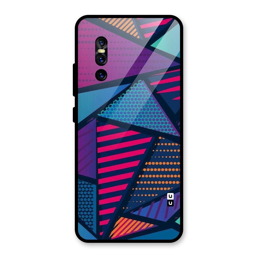 Abstract Lines Polka Glass Back Case for Vivo V15 Pro
