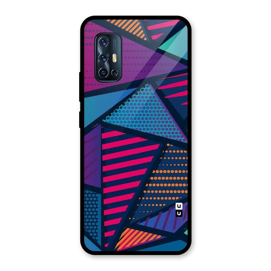 Abstract Lines Polka Glass Back Case for Vivo V17