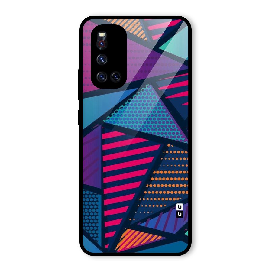 Abstract Lines Polka Glass Back Case for Vivo V19
