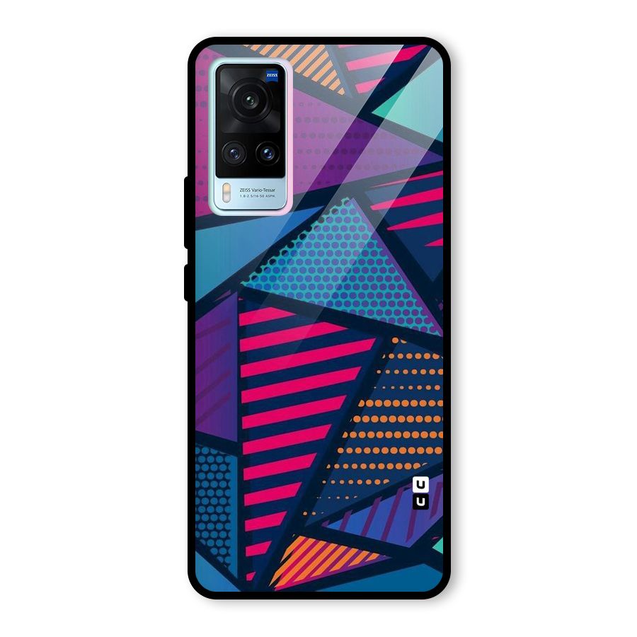 Abstract Lines Polka Glass Back Case for Vivo X60