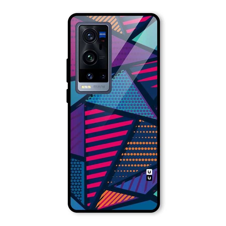 Abstract Lines Polka Glass Back Case for Vivo X60 Pro Plus