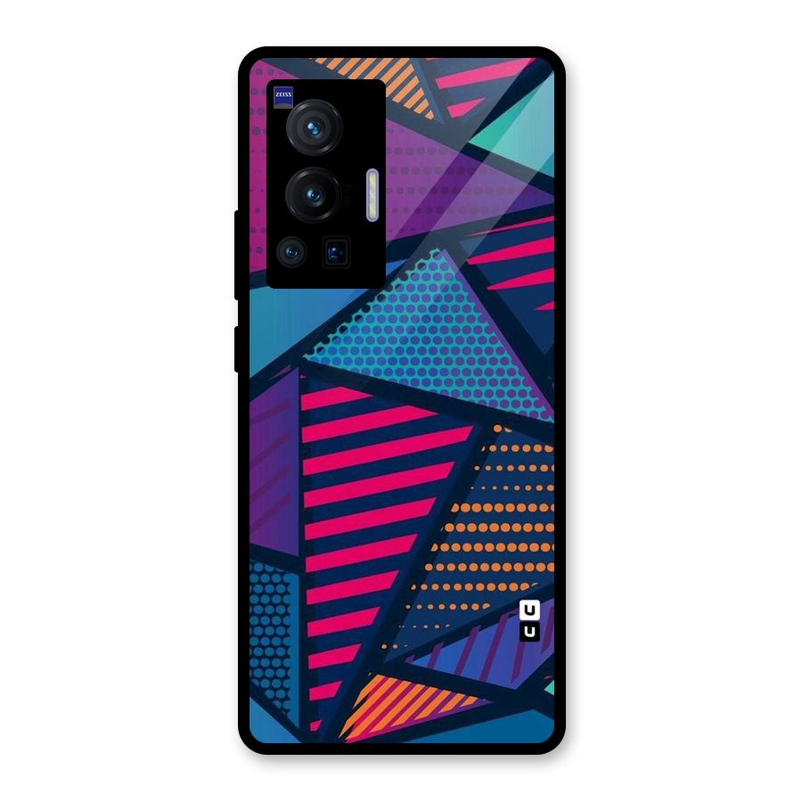 Abstract Lines Polka Glass Back Case for Vivo X70 Pro