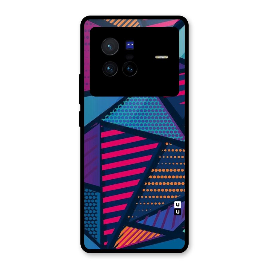 Abstract Lines Polka Glass Back Case for Vivo X80