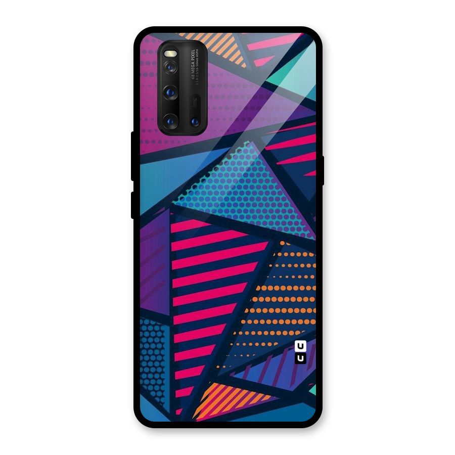 Abstract Lines Polka Glass Back Case for Vivo iQOO 3