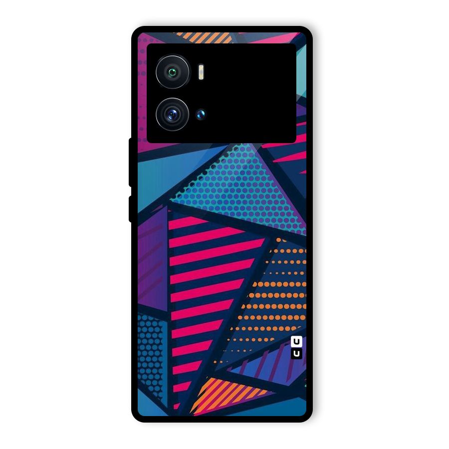 Abstract Lines Polka Glass Back Case for Vivo iQOO 9 Pro