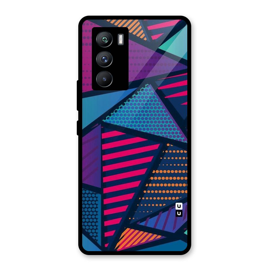 Abstract Lines Polka Glass Back Case for Vivo iQOO 9 SE