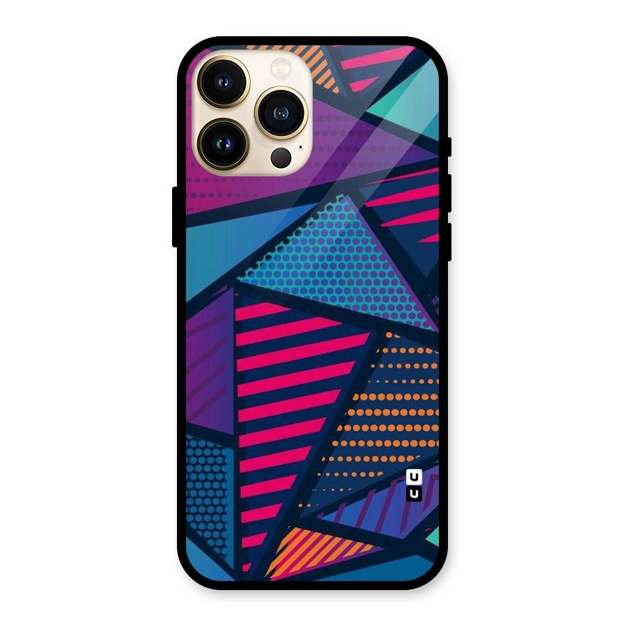 Abstract Lines Polka Glass Back Case for iPhone 13 Pro Max