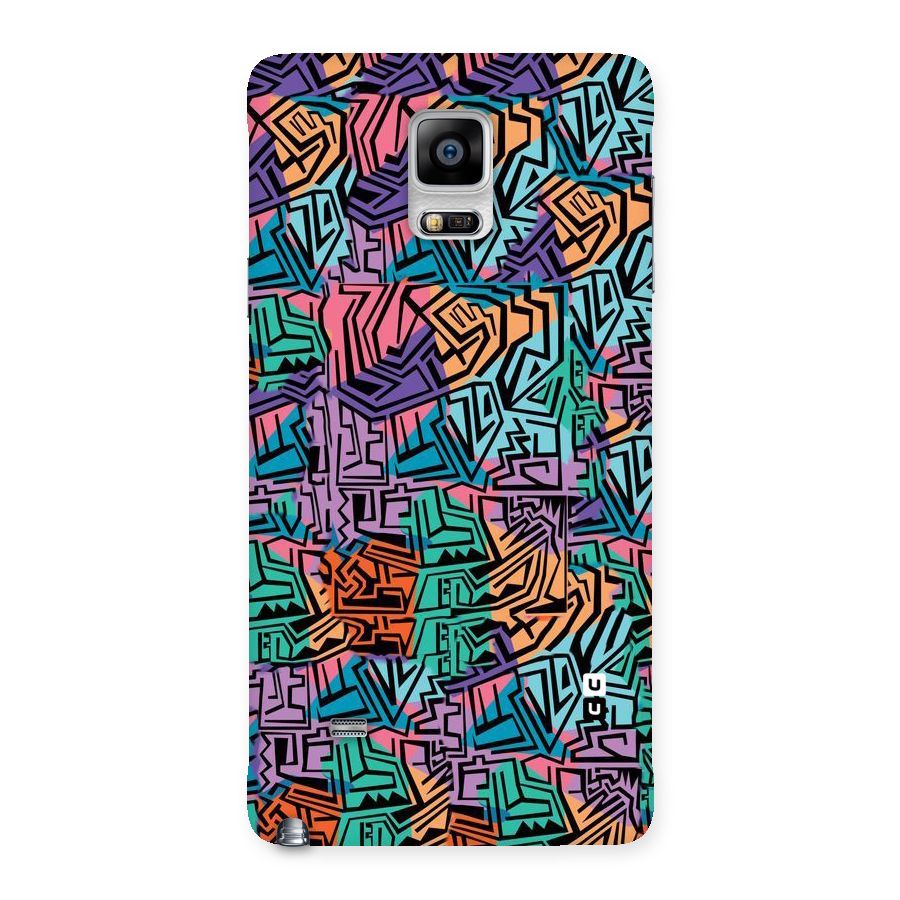 Abstract Lining Colors Back Case for Galaxy Note 4