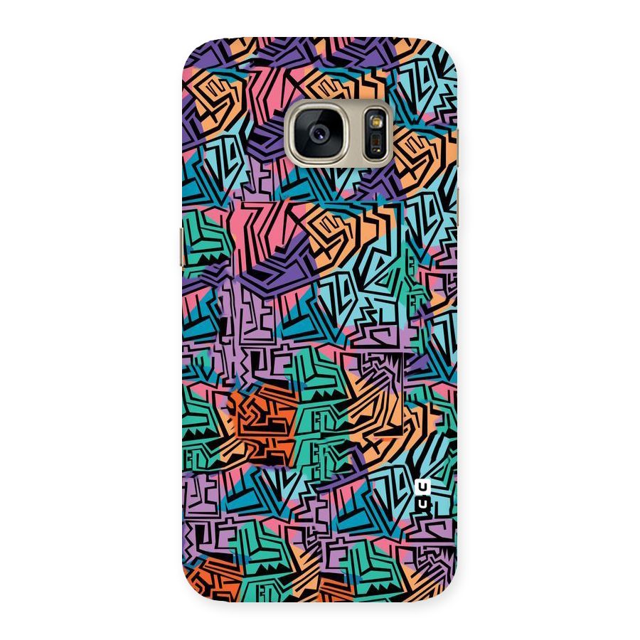 Abstract Lining Colors Back Case for Galaxy S7
