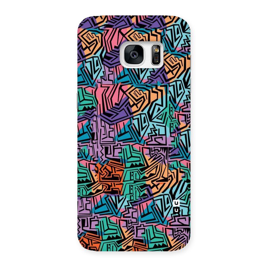 Abstract Lining Colors Back Case for Galaxy S7 Edge