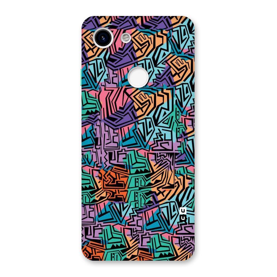 Abstract Lining Colors Back Case for Google Pixel 3