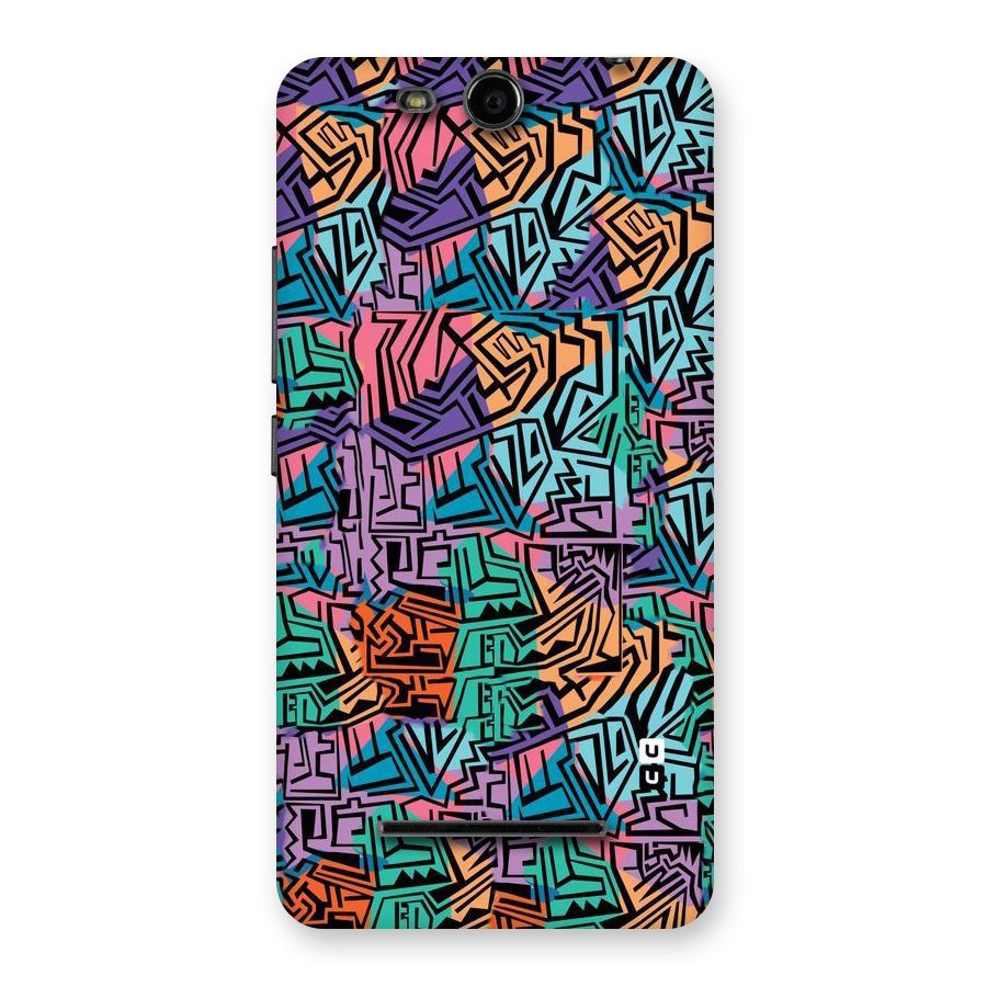 Abstract Lining Colors Back Case for Micromax Canvas Juice 3 Q392