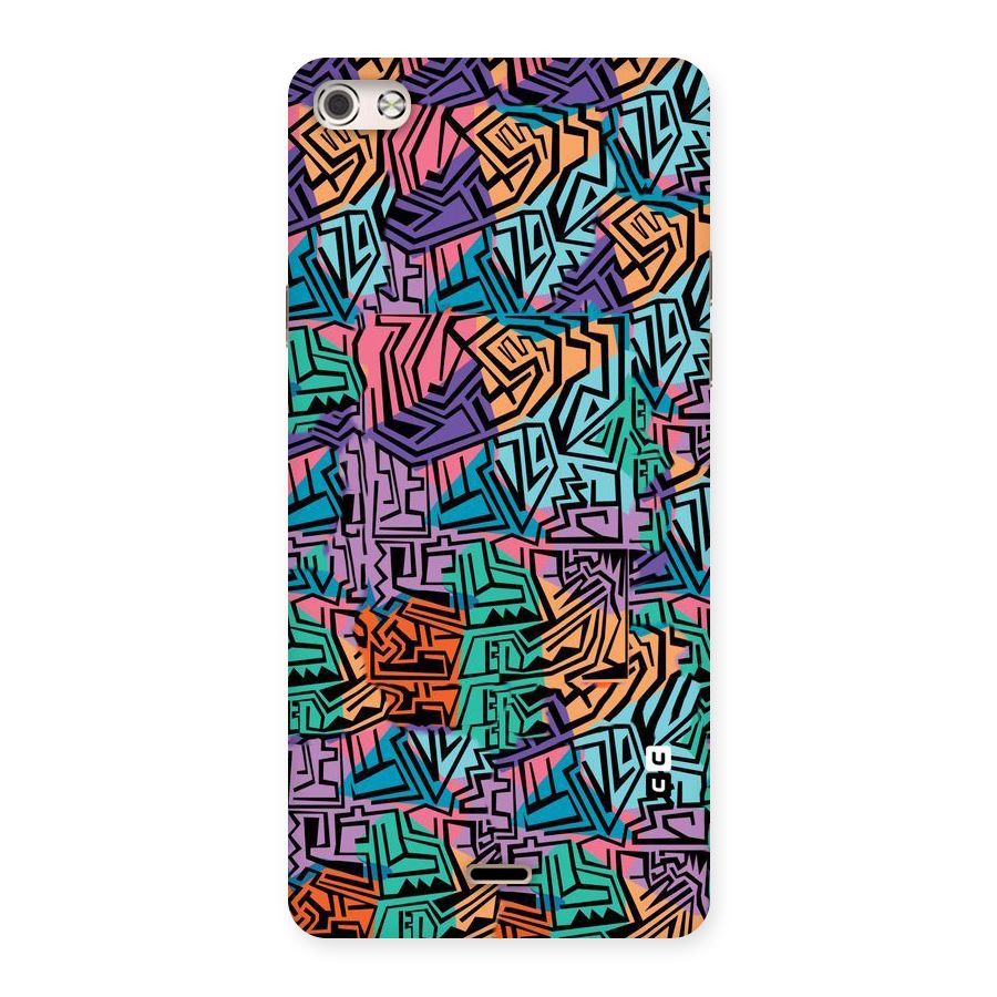 Abstract Lining Colors Back Case for Micromax Canvas Silver 5