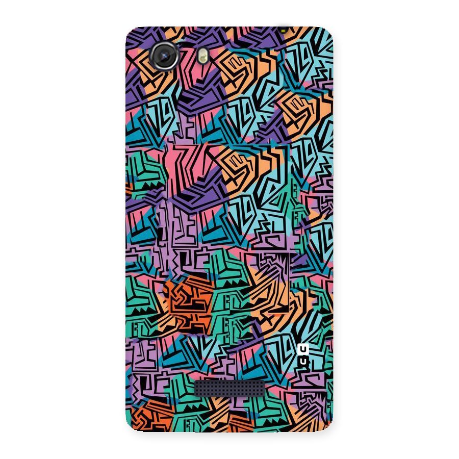Abstract Lining Colors Back Case for Micromax Unite 3
