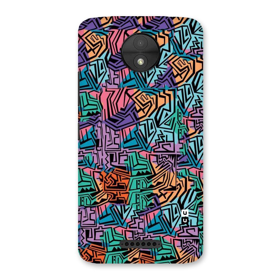 Abstract Lining Colors Back Case for Moto C