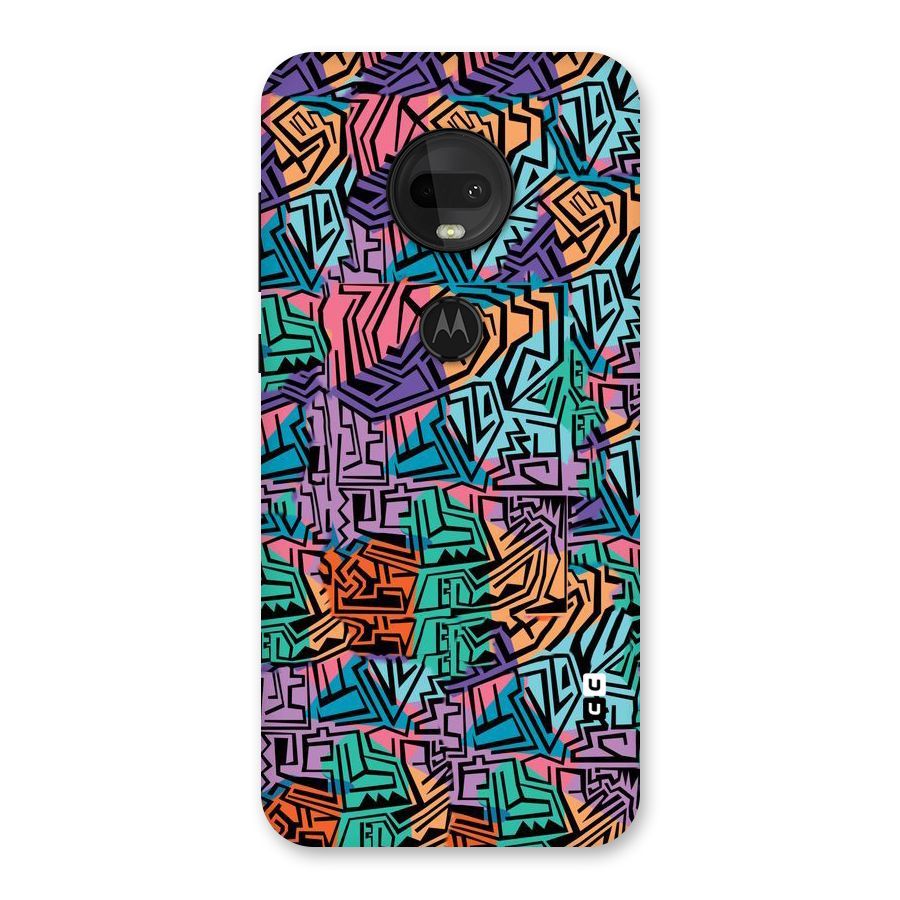 Abstract Lining Colors Back Case for Moto G7