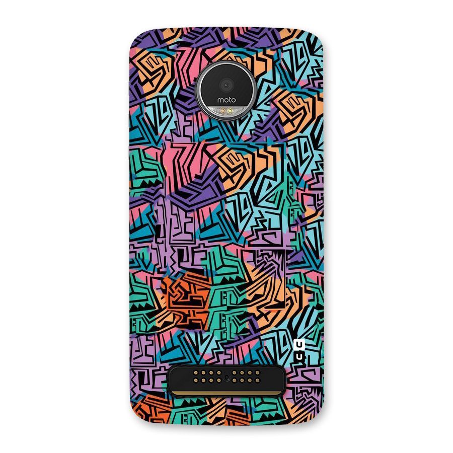 Abstract Lining Colors Back Case for Moto Z Play