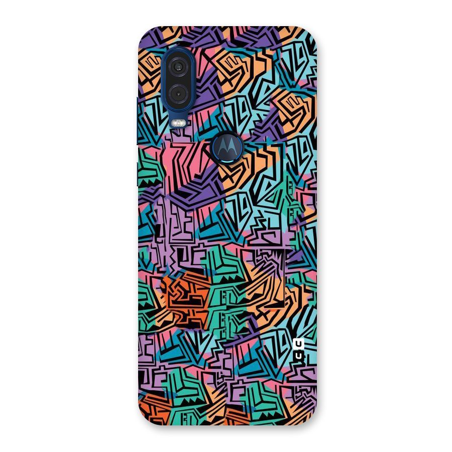 Abstract Lining Colors Back Case for Motorola One Vision