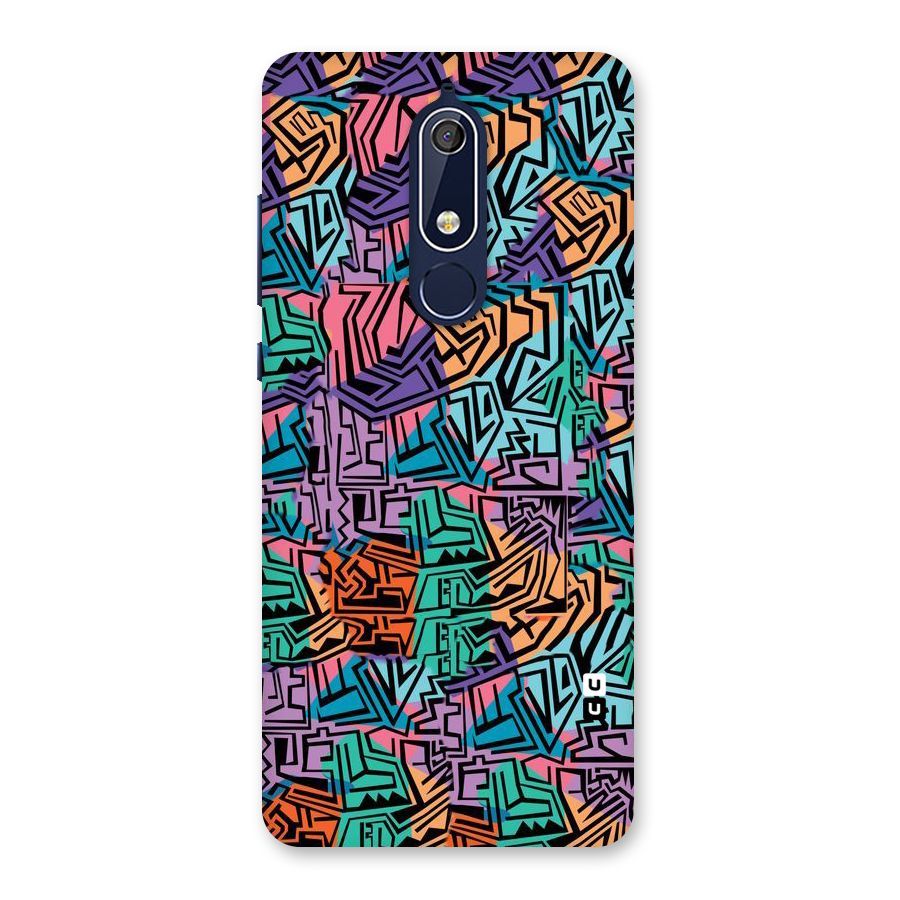Abstract Lining Colors Back Case for Nokia 5.1