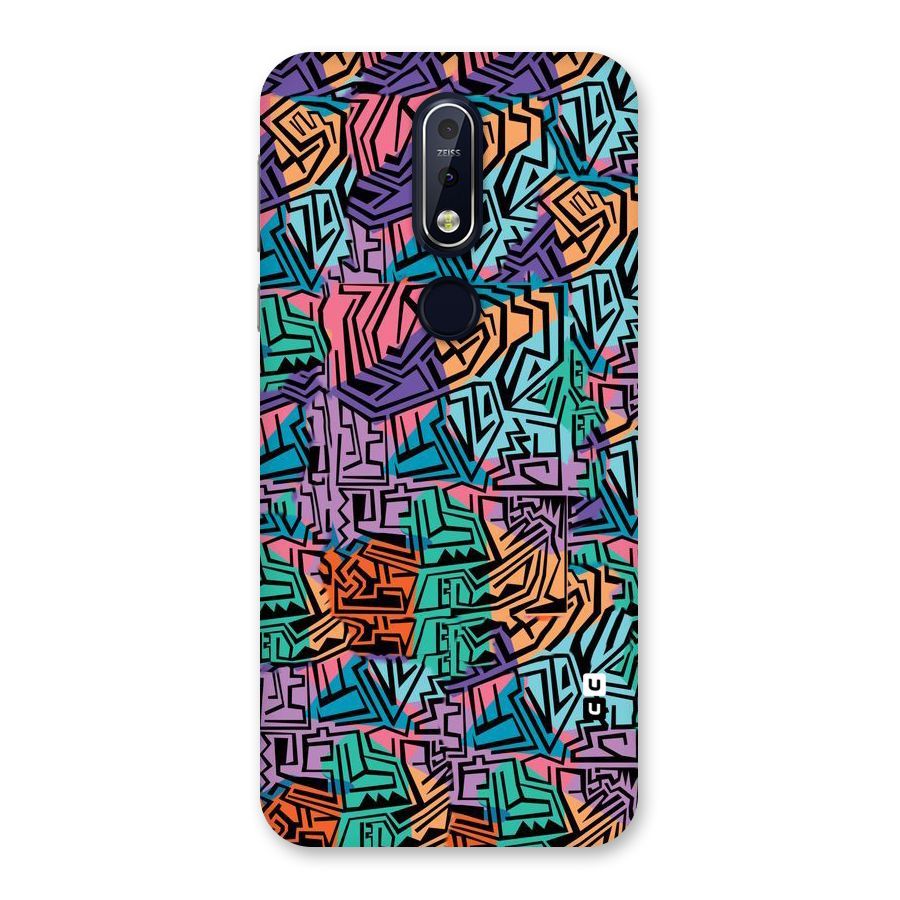 Abstract Lining Colors Back Case for Nokia 7.1