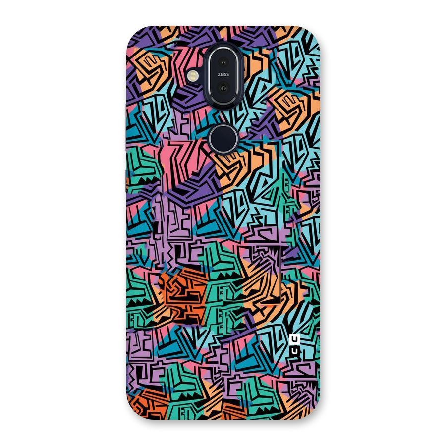 Abstract Lining Colors Back Case for Nokia 8.1