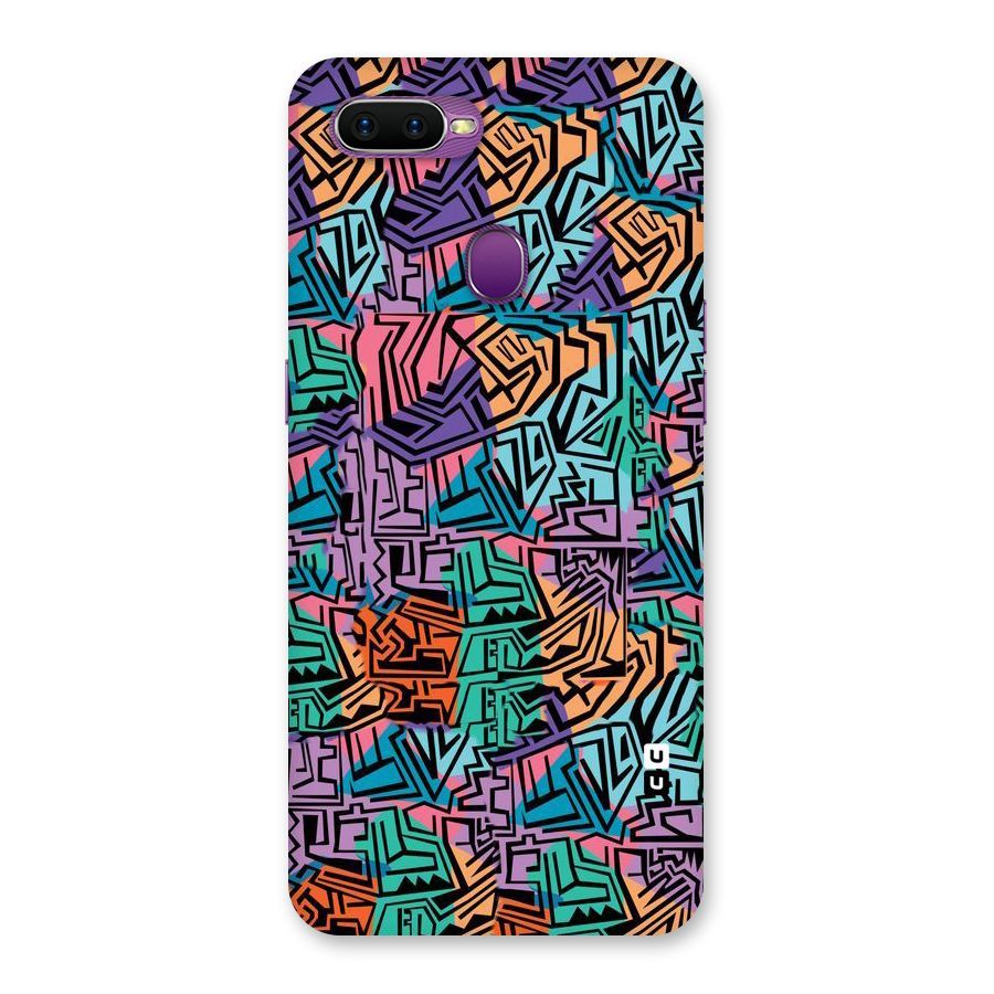 Abstract Lining Colors Back Case for Oppo F9