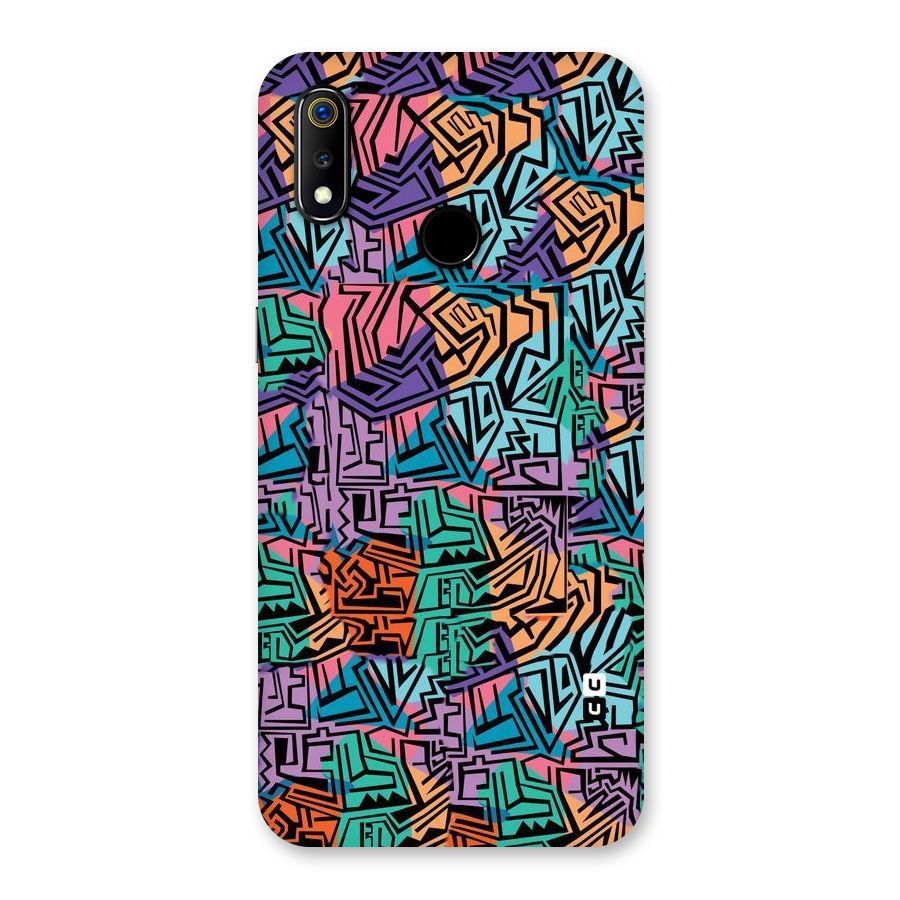 Abstract Lining Colors Back Case for Realme 3