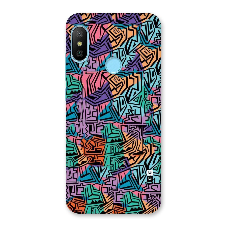 Abstract Lining Colors Back Case for Redmi 6 Pro