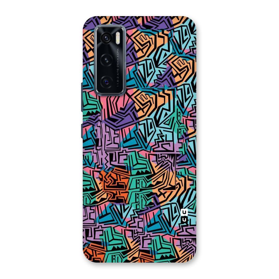 Abstract Lining Colors Back Case for Vivo V20 SE