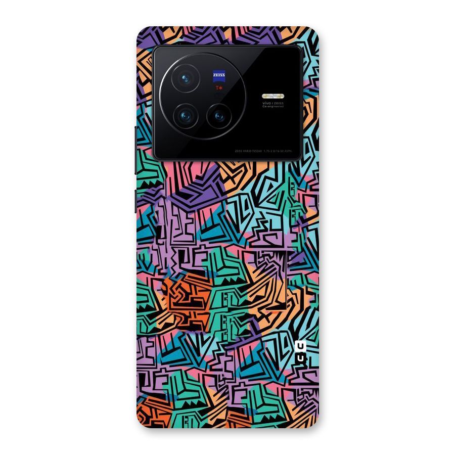 Abstract Lining Colors Back Case for Vivo X80