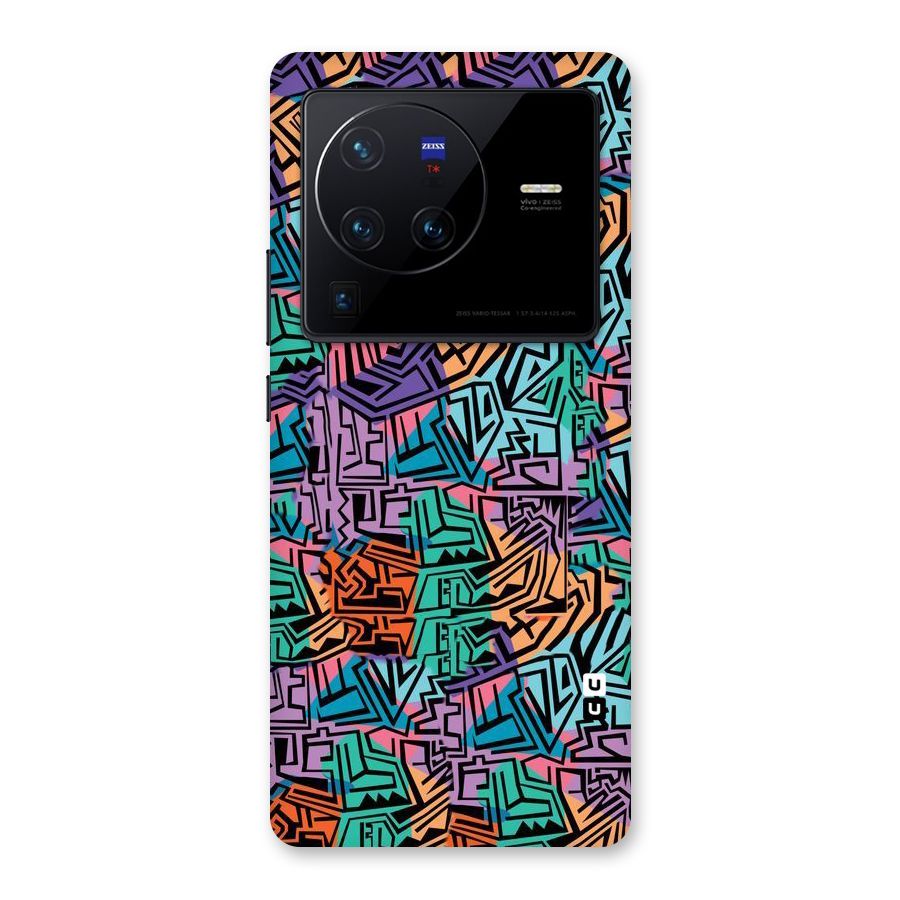 Abstract Lining Colors Back Case for Vivo X80 Pro
