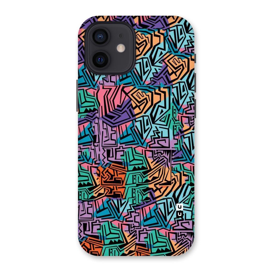 Abstract Lining Colors Back Case for iPhone 12