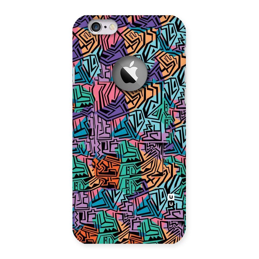 Abstract Lining Colors Back Case for iPhone 6 Logo Cut