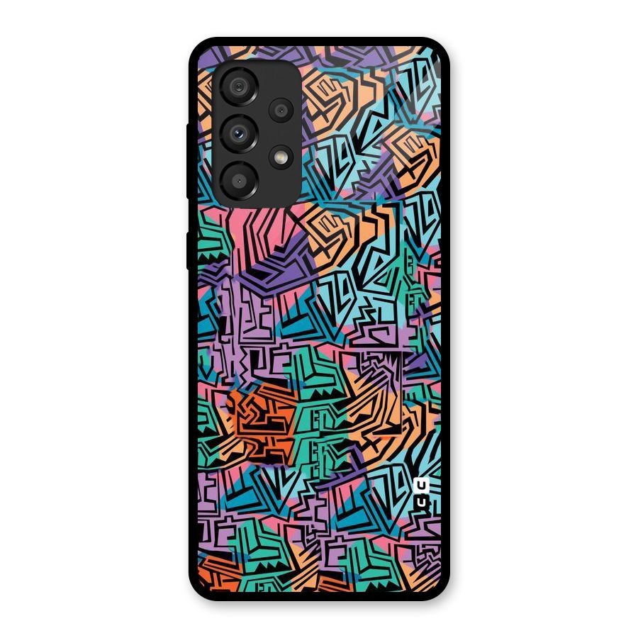 Abstract Lining Colors Glass Back Case for Galaxy A33 5G