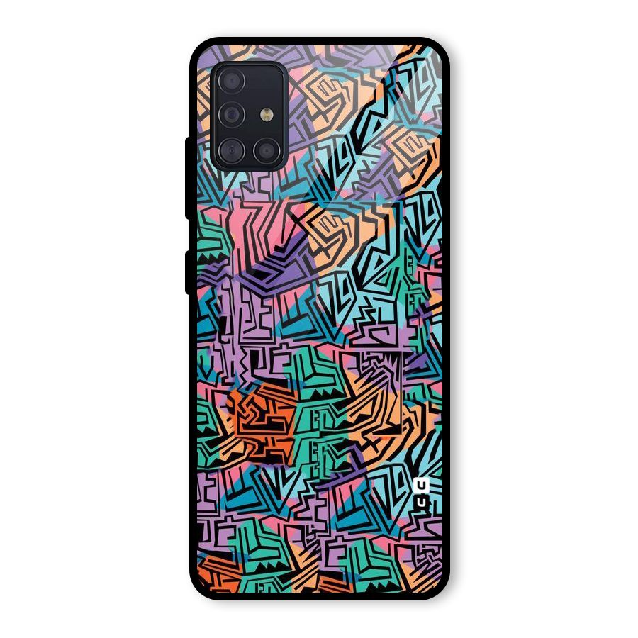 Abstract Lining Colors Glass Back Case for Galaxy A51
