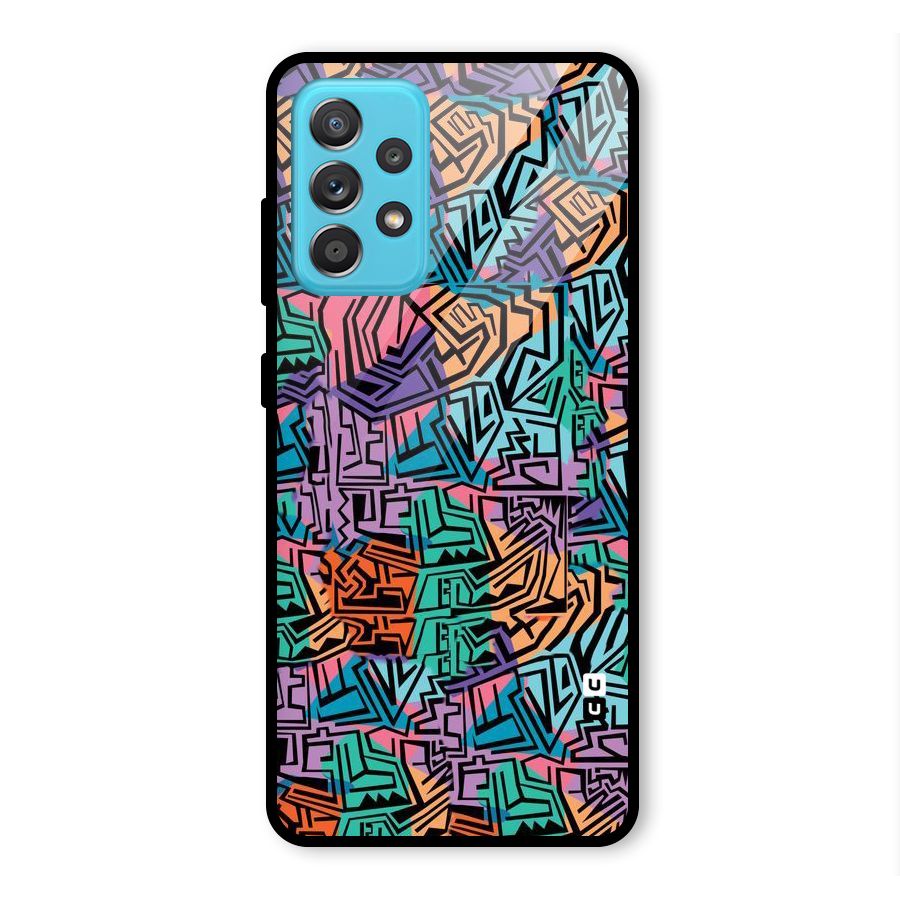 Abstract Lining Colors Glass Back Case for Galaxy A52s 5G