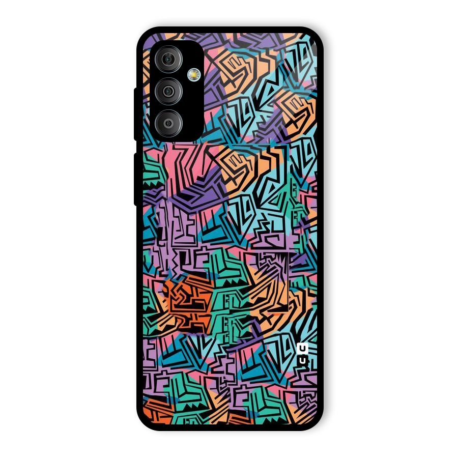 Abstract Lining Colors Glass Back Case for Galaxy F23