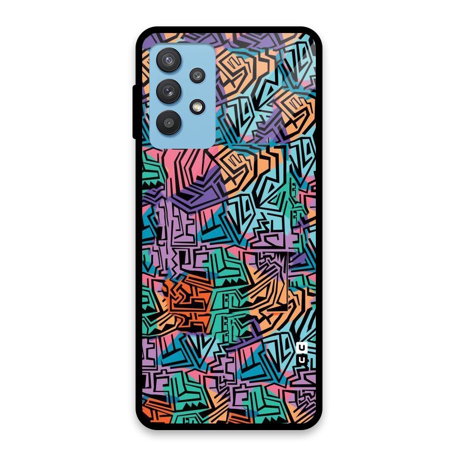 Abstract Lining Colors Glass Back Case for Galaxy M32 5G