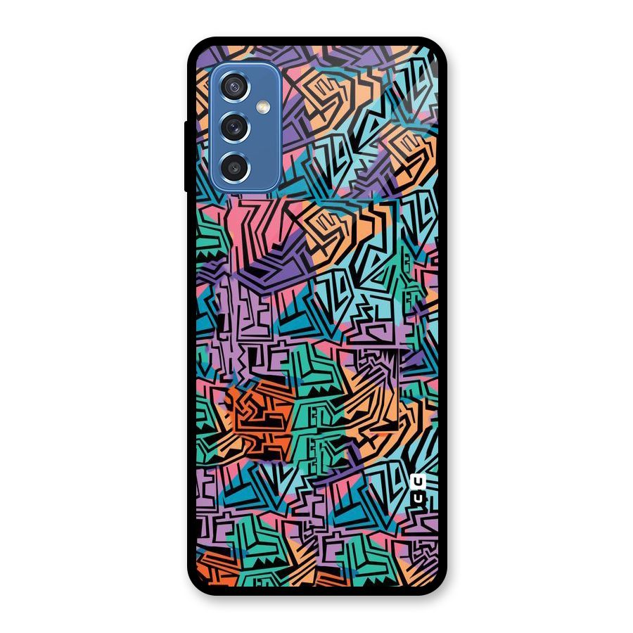 Abstract Lining Colors Glass Back Case for Galaxy M52 5G